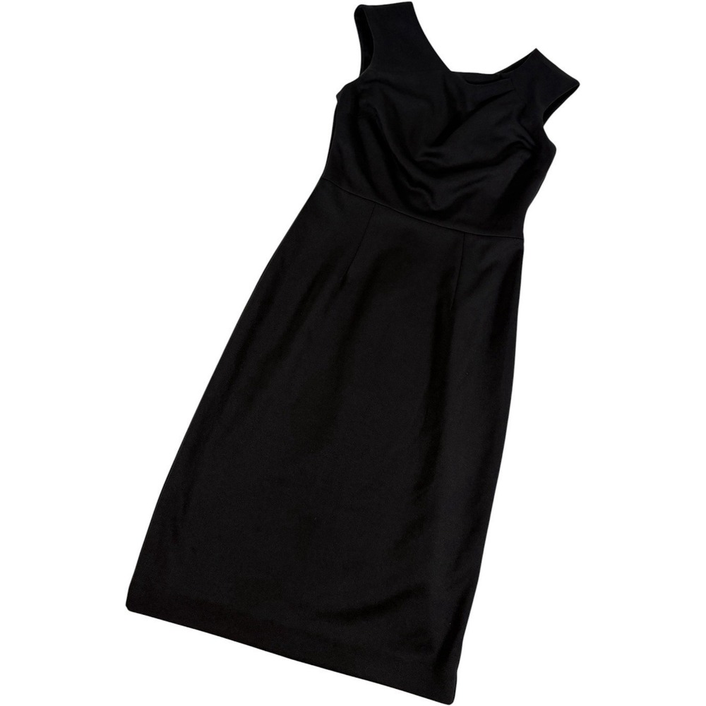 White‎ House Black Market Womens 0 Black Cowl Neck Sleeveless Sheath Dress LBD 0